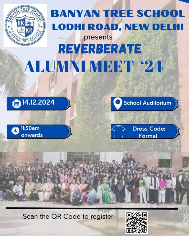 Calling all Banyan Tree School Alumni ! Join us on December 14, 2024 for an unforgettable day of reconnecting with old friends and making new memories.  #banyantreeschool #alumnimeet #reunion

#alumnimeet2024 #celebration #oldstudents #banyan